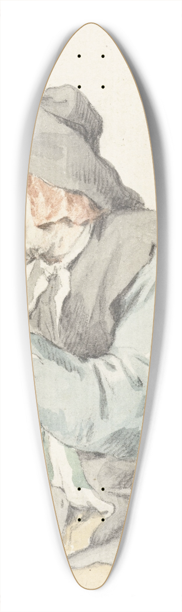 Aert Schouman - Pijprokende man in een armstoel, naar links 39.3 inch art pintail longboard deck