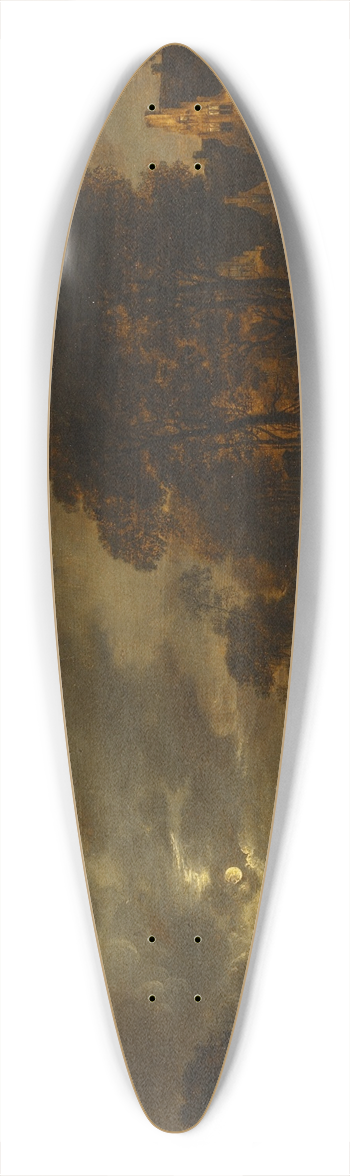 Aert van der Neer - Moonlight Landscape 39.3 inch art pintail longboard deck
