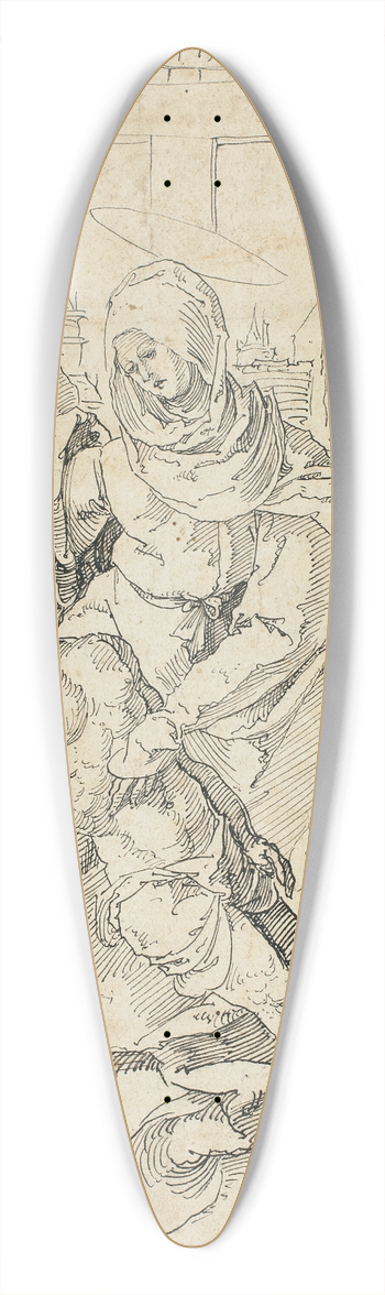 After Albrecht Drer - Pieta 39.3 inch art pintail longboard deck