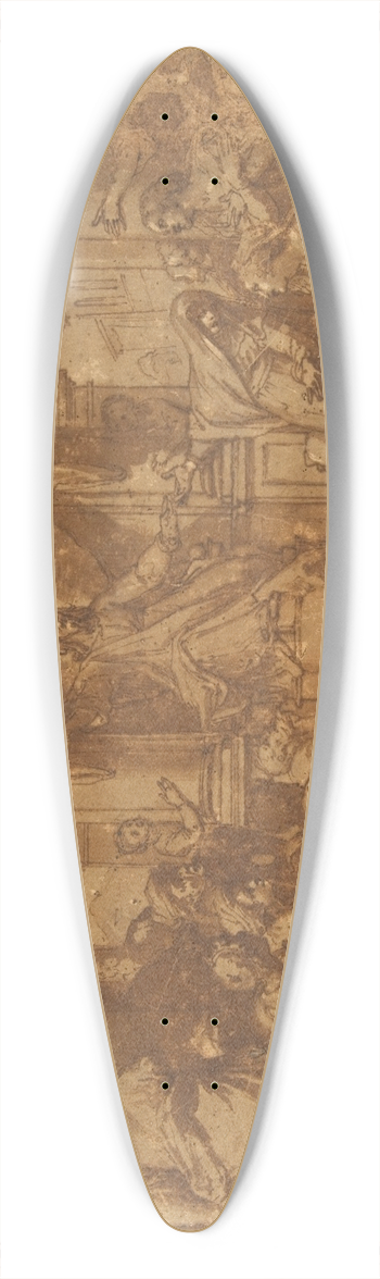After Federico Zuccaro - Christ Preaching 39.3 inch art pintail longboard deck