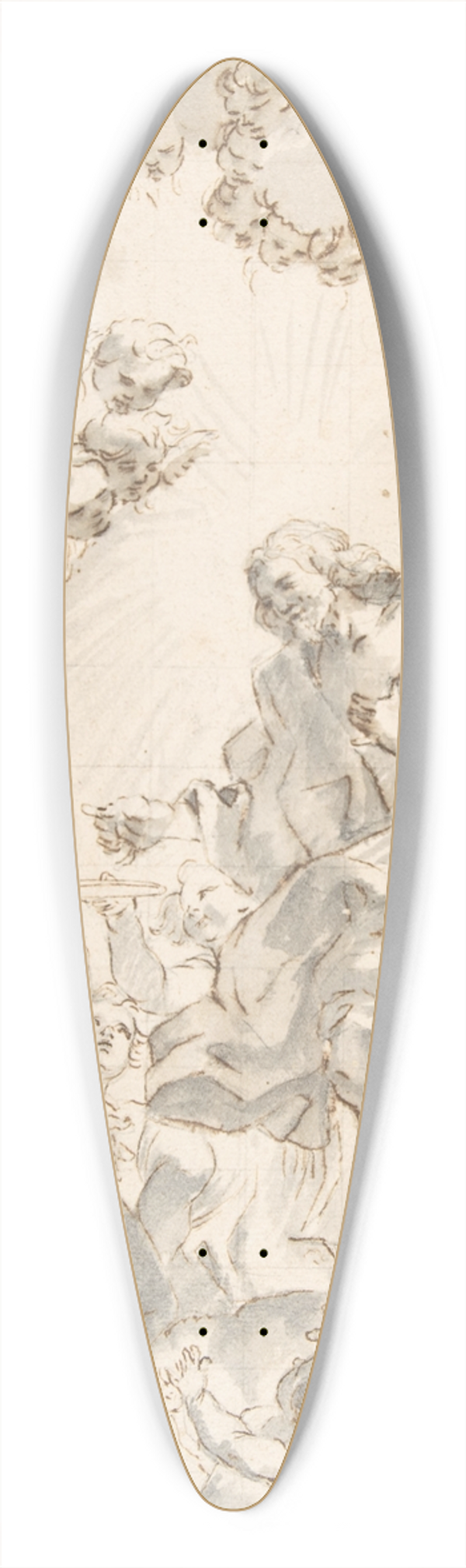 After Giovanni Battista Gaulli - Christ Giving the Host to a Holy Abbess 39.3 inch art pintail longboard deck