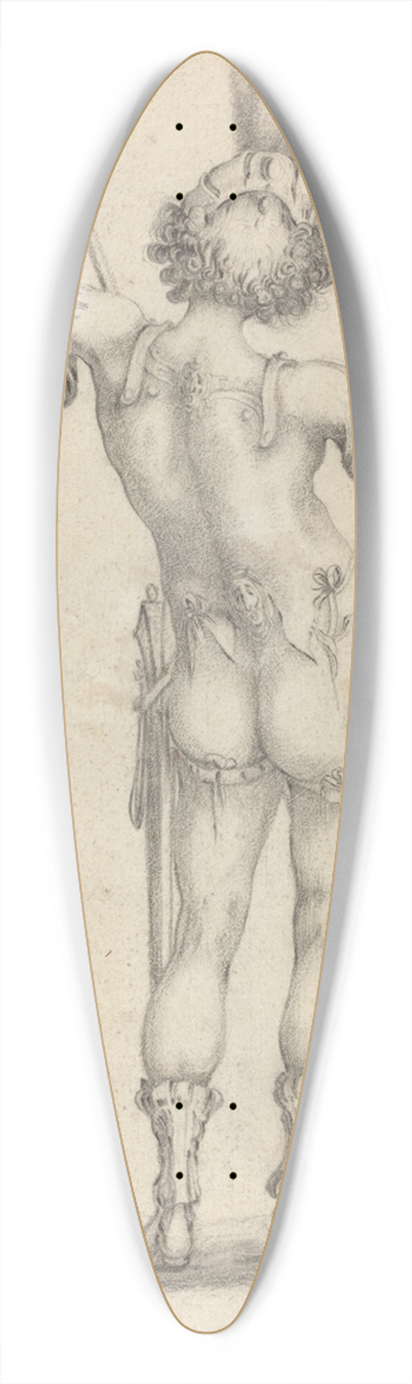 After Jacques Bellange - Standing Figure (recto) 39.3 inch art pintail longboard deck
