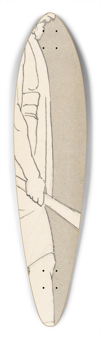 After John Flaxman - Design for large fireplace white tiles produced in Wedgwoods factory 39.3 inch art pintail longboard deck