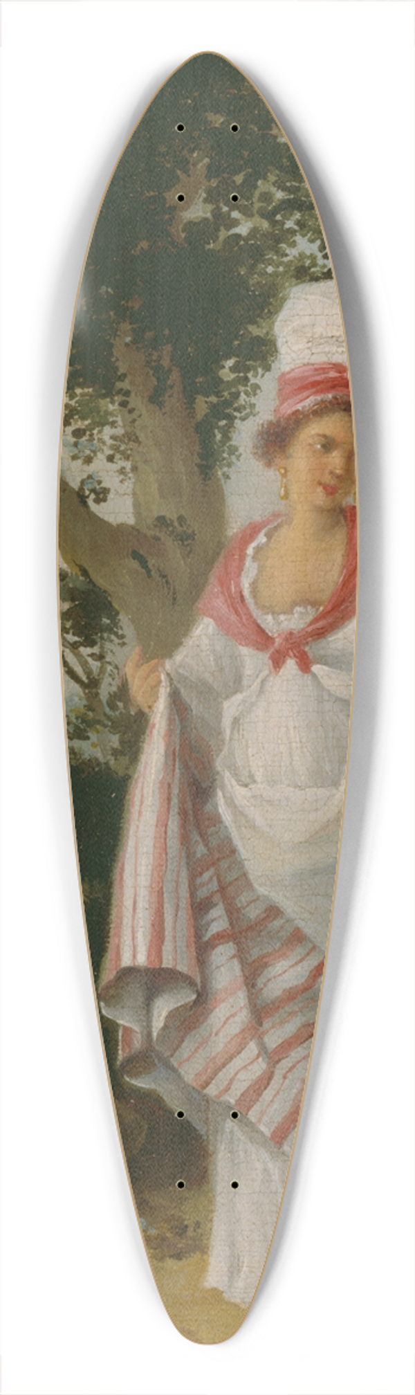 Agostino Brunias - A West Indian Creole Woman Attended by her Black Servant 39.3 inch art pintail longboard deck