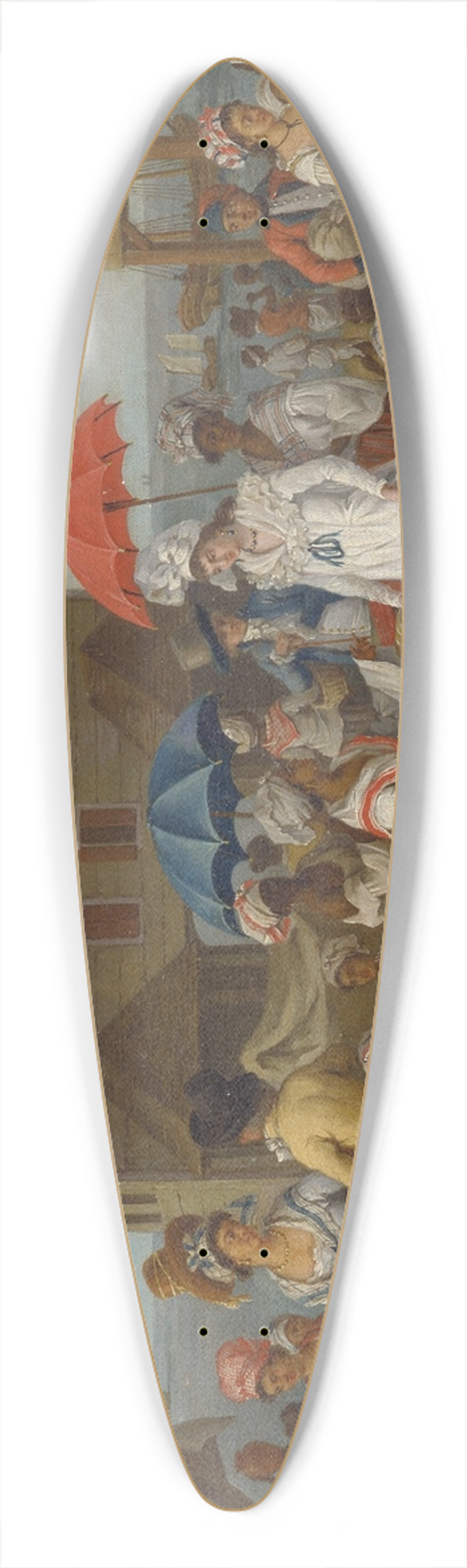 Agostino Brunias - Linen Market, Dominica 39.3 inch art pintail longboard deck