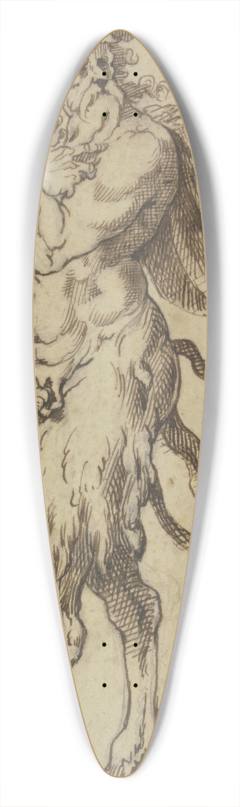Agostino Carracci - Old satyr to the left 39.3 inch art pintail longboard deck