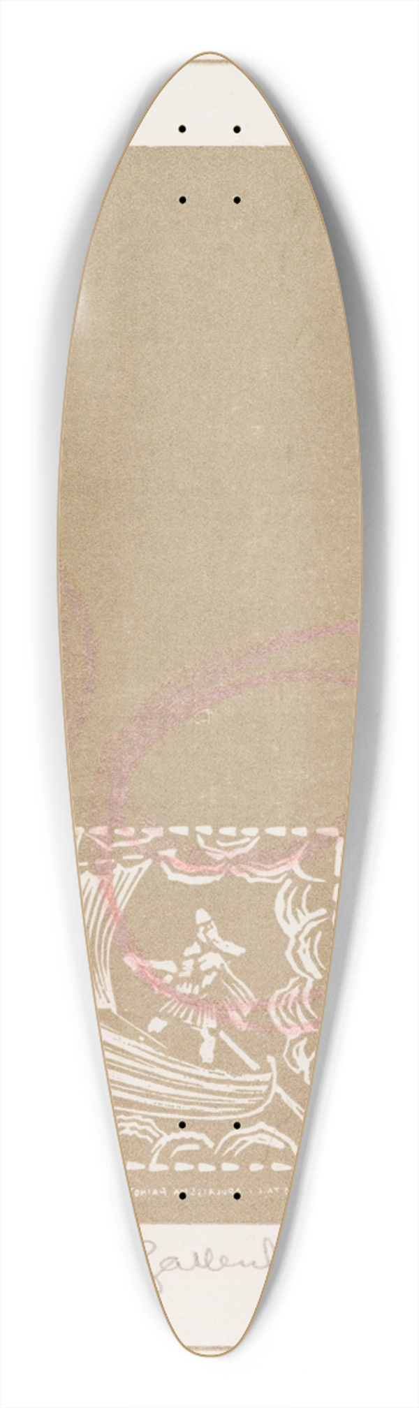 Akseli Gallen-Kallela - Koru-Kalevala, The Illustrated Kalevala, Poem L, vignette with Vinminens departure 39.3 inch art pintail longboard deck