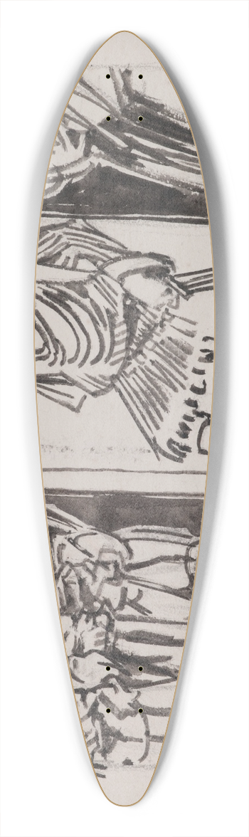 Akseli Gallen-Kallela - Koru-Kalevala, The Illustrated Kalevala, Poem XXVI 39.3 inch art pintail longboard deck