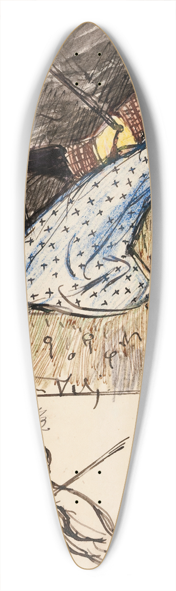 Akseli Gallen-Kallela - Luonnoksia vrikuvaan Nuorukainen ja impi lvistettyin 39.3 inch art pintail longboard deck