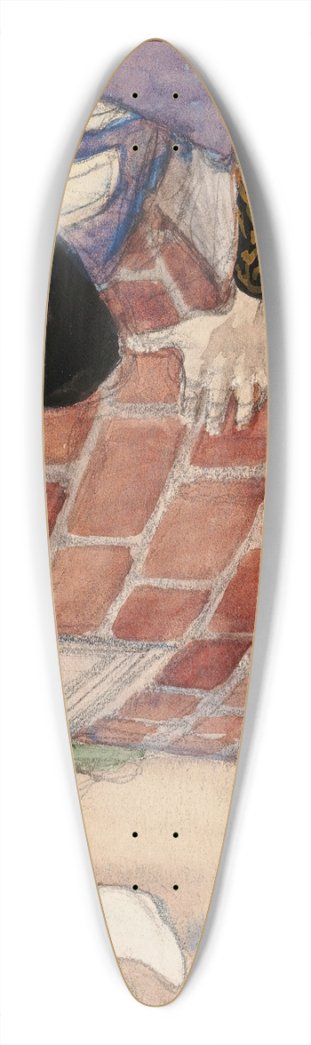 Akseli Gallen-Kallela - The Castle Lord Spying On His Daughter 39.3 inch art pintail longboard deck