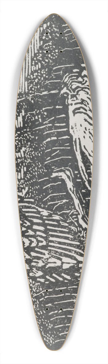 Akseli Gallen-Kallela - The Great Kalevala, woodcut print of Vinminen and the eagle 39.3 inch art pintail longboard deck
