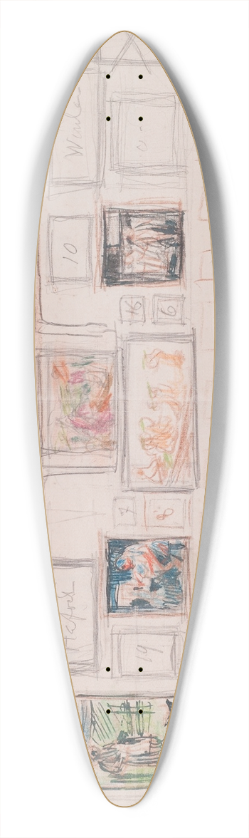 Akseli Gallen-Kallela - Venetsian biennaalin ripustussuunnitelma 39.3 inch art pintail longboard deck