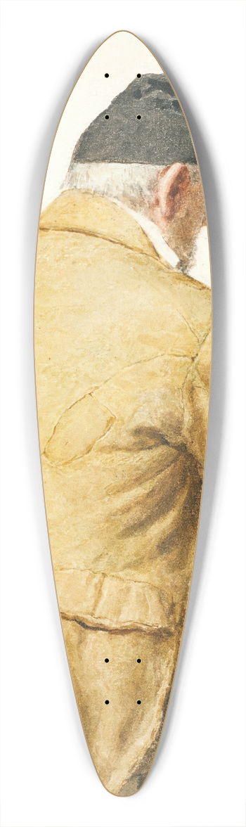 Albert Anker - Old Man Sitting At Table, Shown From Behind 39.3 inch art pintail longboard deck