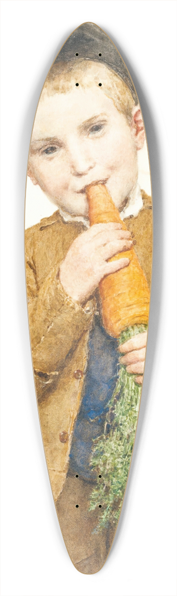 Albert Anker - The Little Boy With The Big Carrot 39.3 inch art pintail longboard deck