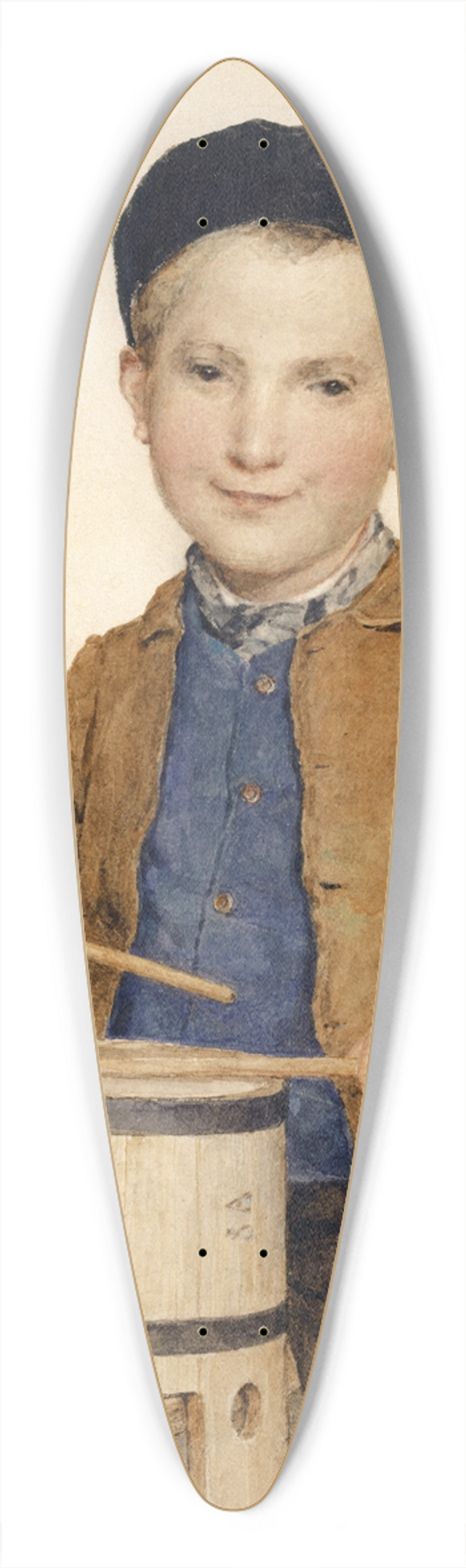 Albert Anker - Trommelnder Knabe 39.3 inch art pintail longboard deck