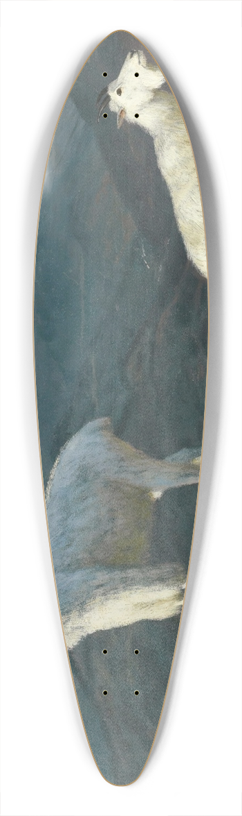 Albert Bierstadt - Mountain goats 39.3 inch art pintail longboard deck