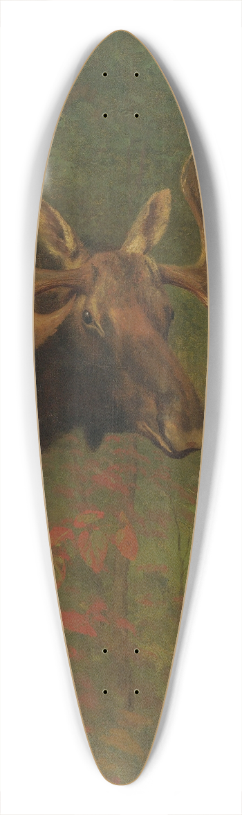 Albert Bierstadt - Study Of A Moose 39.3 inch art pintail longboard deck