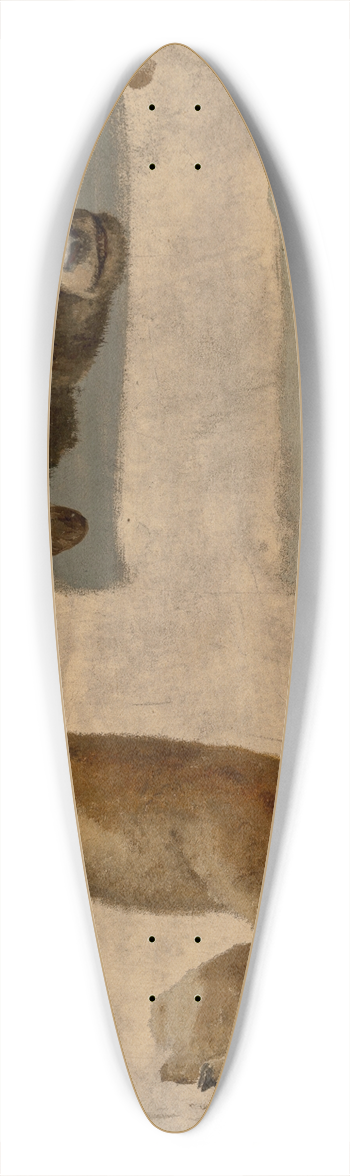 Albert Bierstadt - Study of Bighorn Sheep and Antelope 39.3 inch art pintail longboard deck