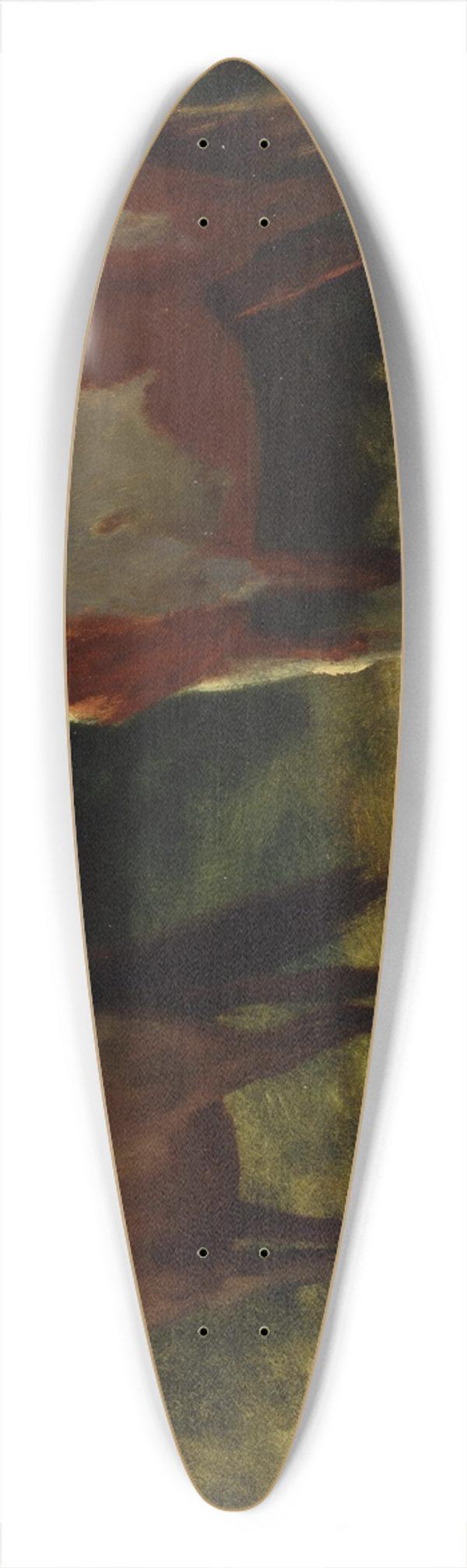 Albert Bierstadt - Two Horses 39.3 inch art pintail longboard deck