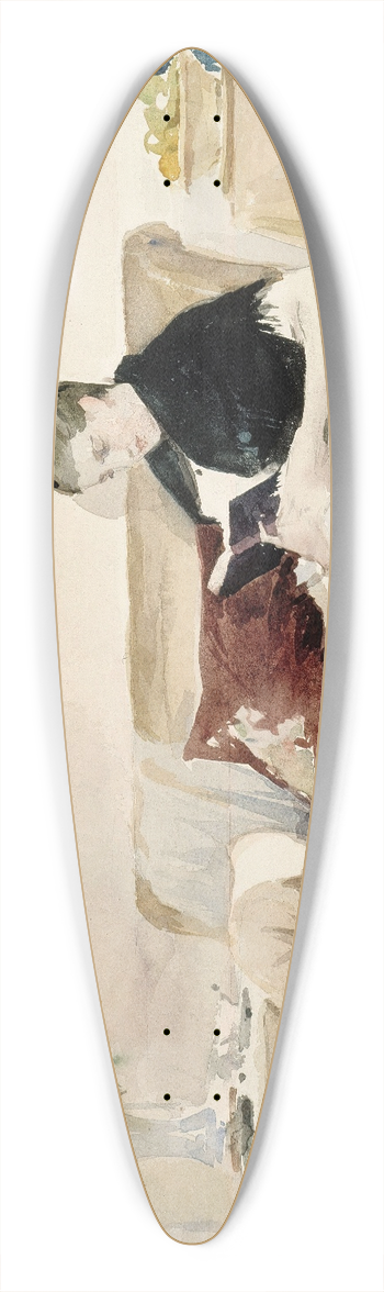 Albert Edelfelt - Artists Wife Reading On The Sofa 39.3 inch art pintail longboard deck