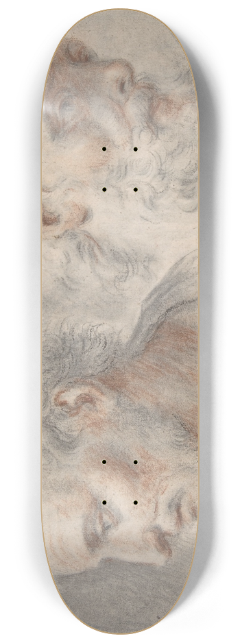 Bartholomaeus Ignaz Weiss - Two Studies of Bearded Men 8.25 inch art skate deck