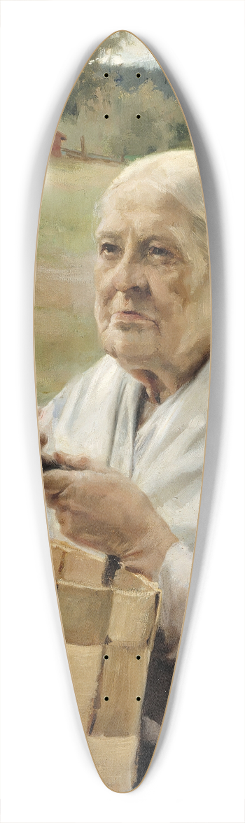 Albert Edelfelt - Old Woman With A Chip Basket 39.3 inch art pintail longboard deck