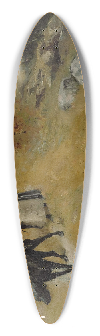 Albert Edelfelt - On The Shore Bank (Annie Edelfelt With A Dog) 39.3 inch art pintail longboard deck