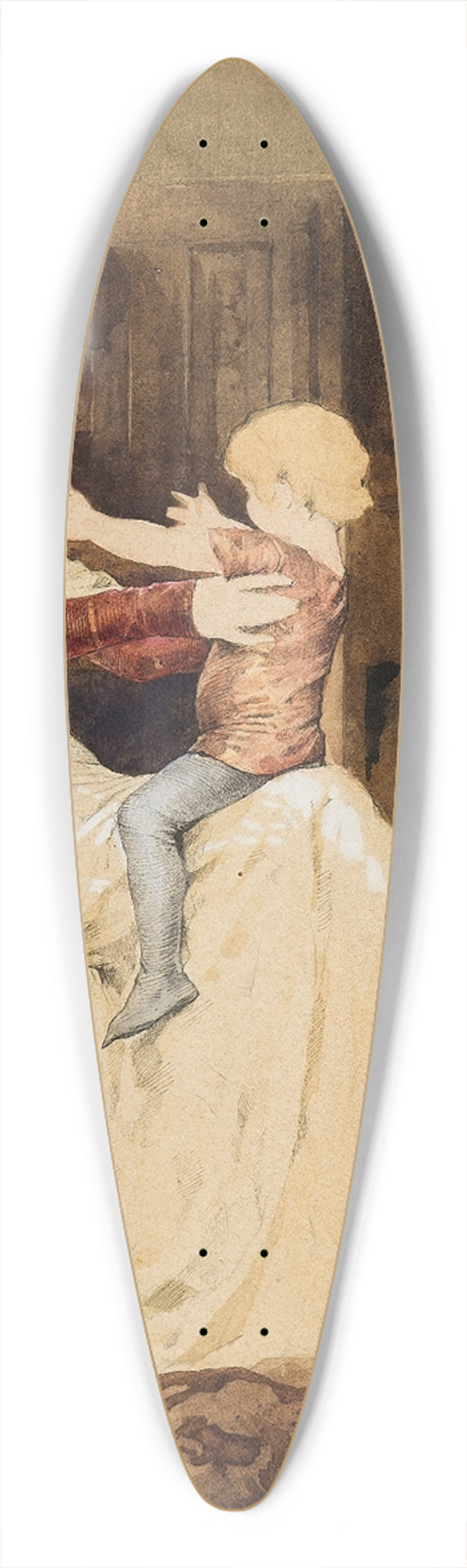 Albert Edelfelt - Queen Blanka. Study 39.3 inch art pintail longboard deck