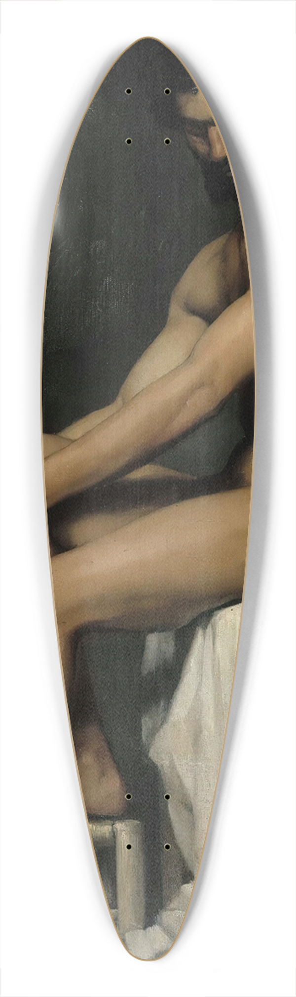 Albert Edelfelt - Seated Man 39.3 inch art pintail longboard deck