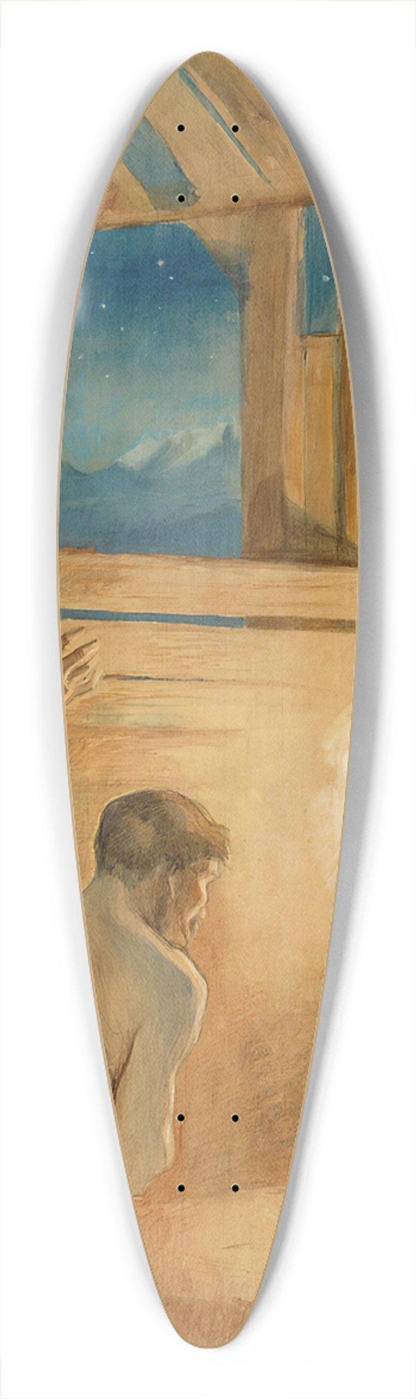 Albert Edelfelt - Shepherds Worship The Child Jesus 39.3 inch art pintail longboard deck