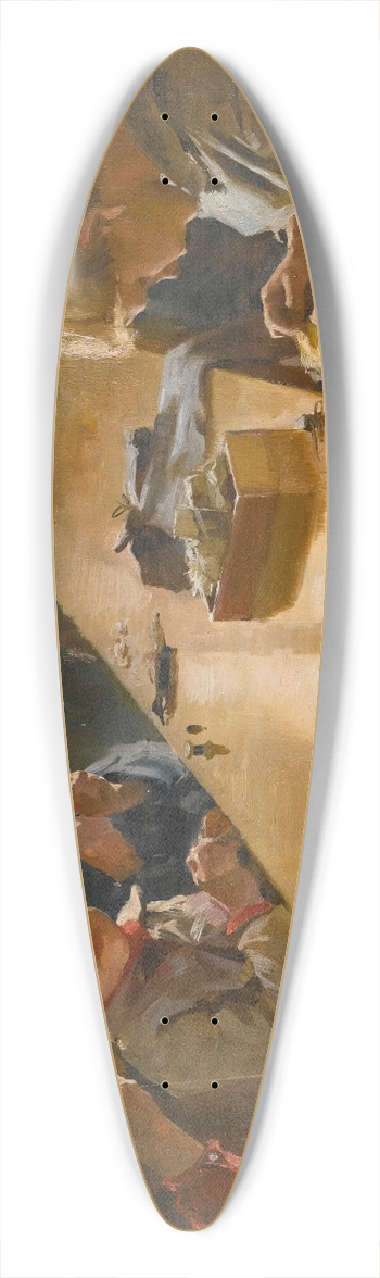 Albert Edelfelt - TheBoys Workhouse, Helsinki 39.3 inch art pintail longboard deck
