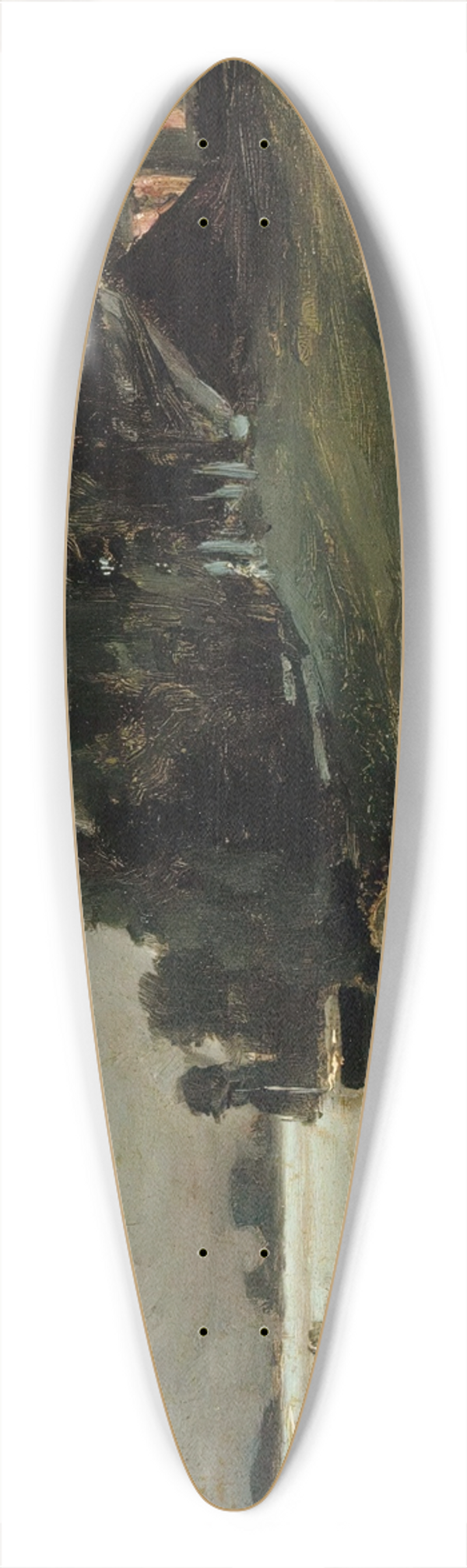 Albert Edelfelt - Villa at Haikko in the Moonlight 39.3 inch art pintail longboard deck