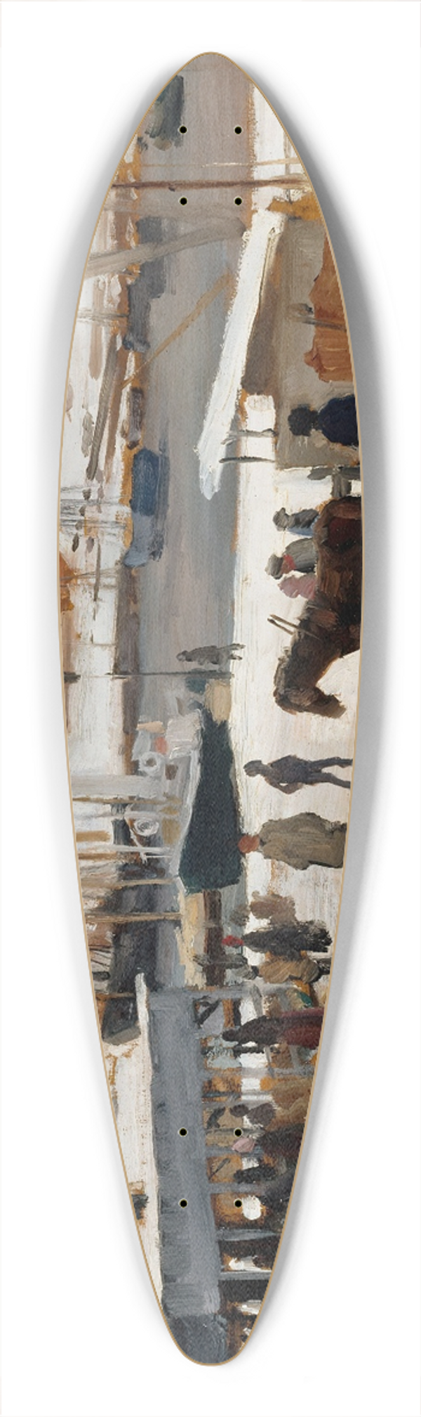 Albert Edelfelt - Winter Day in Helsinki Market Square 39.3 inch art pintail longboard deck