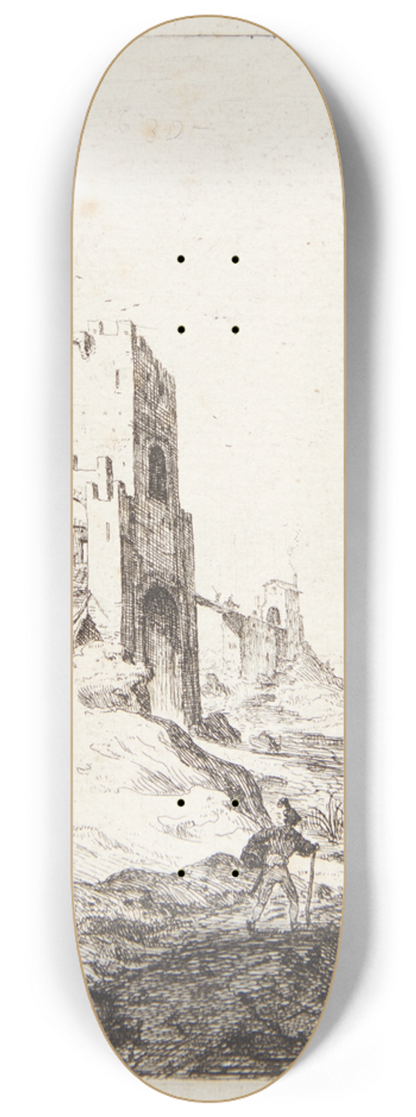 Bartholomeus Breenbergh - Munk i en grotte 8.25 inch art skate deck