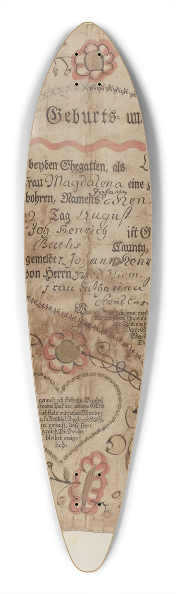 Albert Levone - Portion of Birth Certificate 39.3 inch art pintail longboard deck