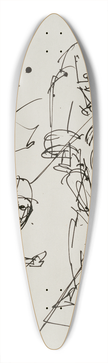Albert Mller - Bauerngruppe (zwei Buerinnen und ein Bauer, mit Sensen mhend) 39.3 inch art pintail longboard deck