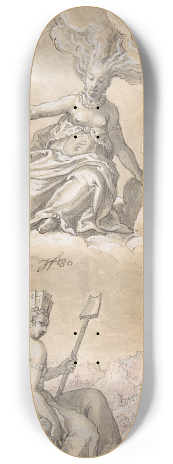 Bartholomus Reiter - Allegory of Air and Earth 8.25 inch art skate deck