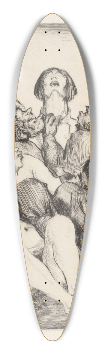 Albert Sterner - The sky blue life 39.3 inch art pintail longboard deck