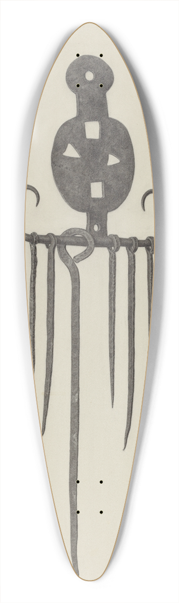 Albert Taxson - Skewers and Holder 39.3 inch art pintail longboard deck
