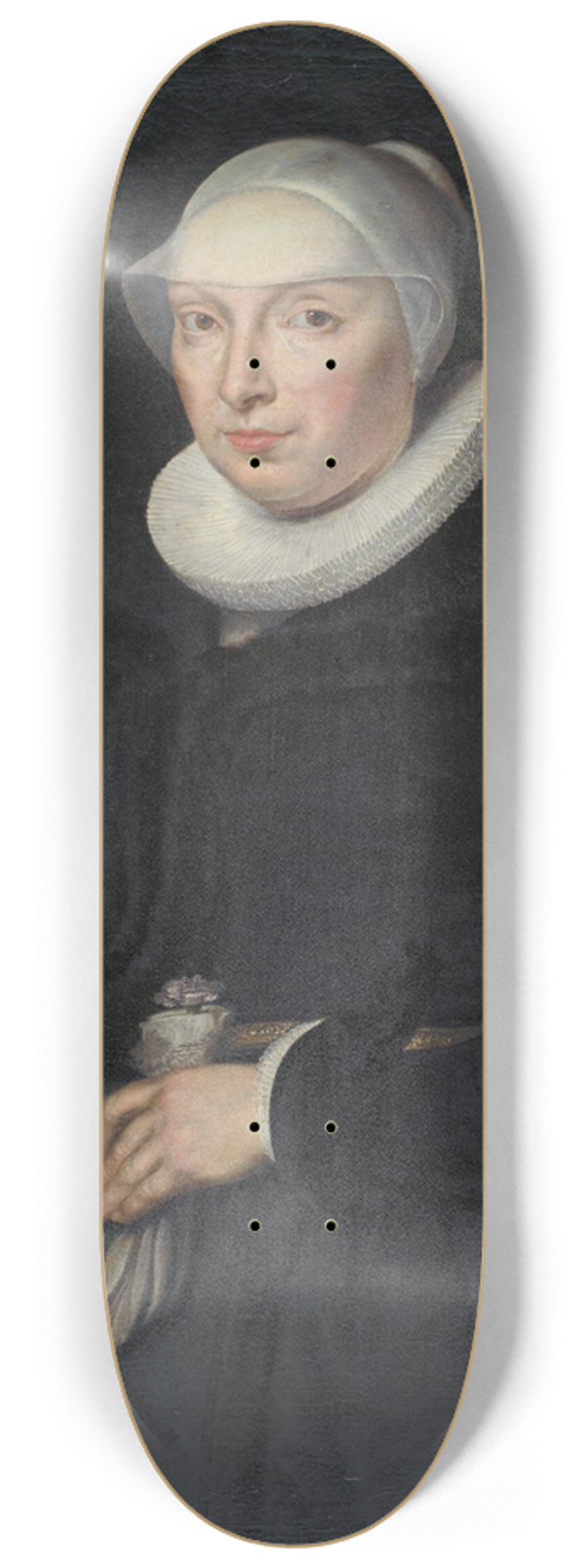 Bartholomus Sarburgh - Portrait of Chrischona Jeckelmann, Wife of Thomas Platter II 8.25 inch art skate deck