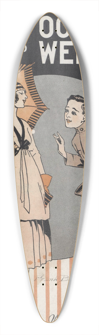 Albert Wilfred Barbelle - And hed say oo la la wee wee 39.3 inch art pintail longboard deck