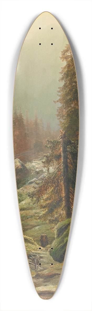Albert Zimmermann - Large Mountain Landscape 39.3 inch art pintail longboard deck