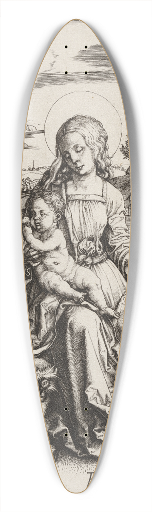Albrecht Drer - Virgin and Child with the Monkey 39.3 inch art pintail longboard deck
