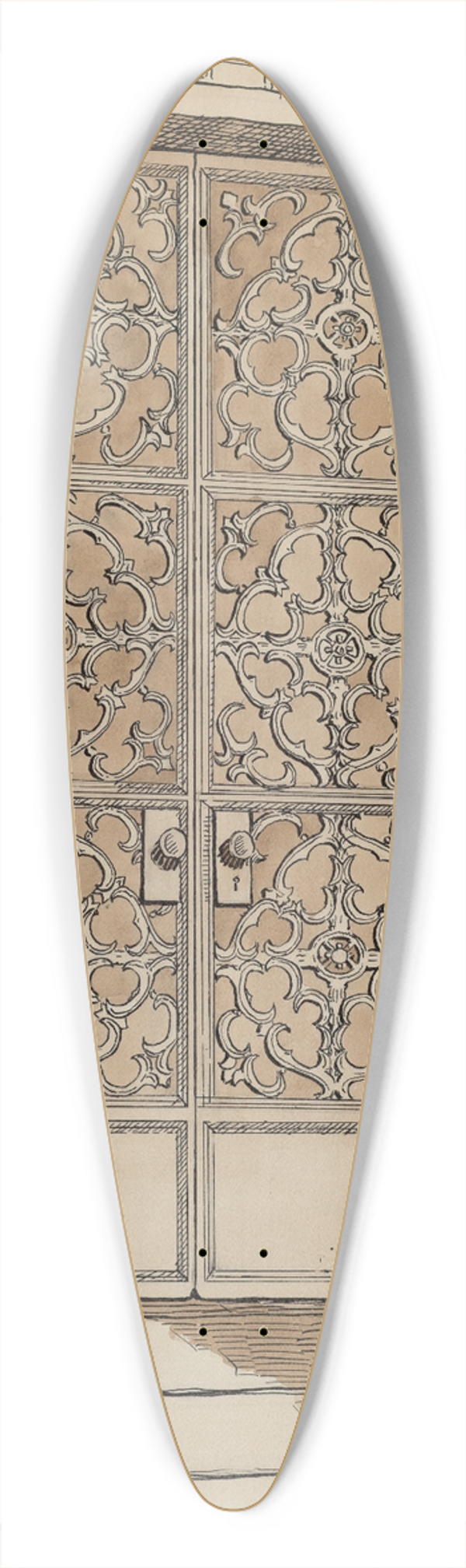 Al Curry - Wrought and Cast Iron Doorway 39.3 inch art pintail longboard deck