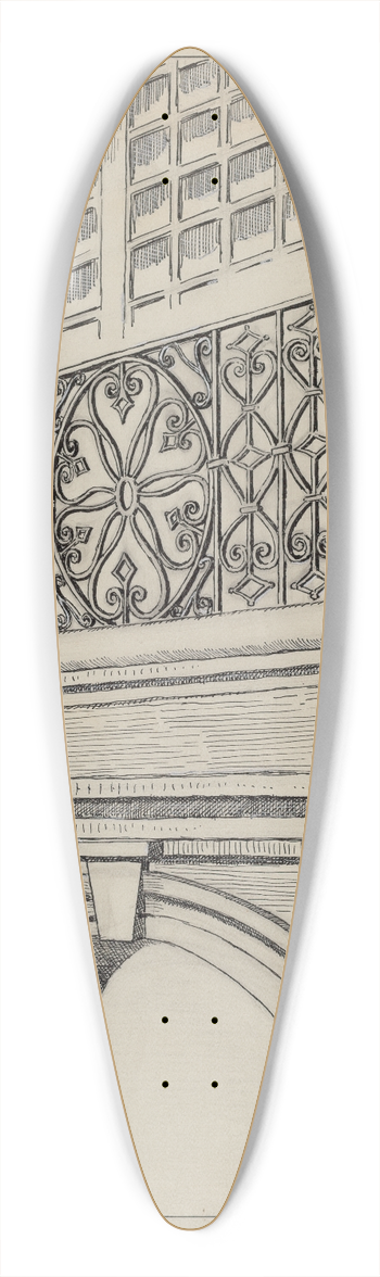 Al Curry - Wrought Iron Balcony Rail 39.3 inch art pintail longboard deck