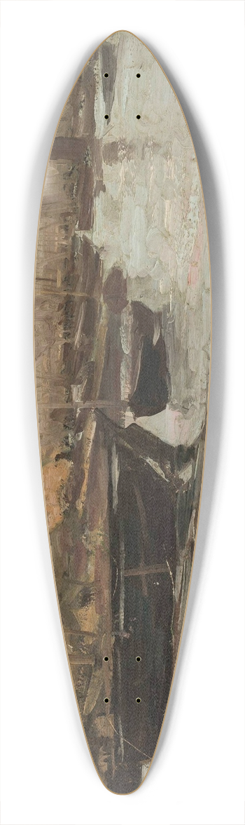 Aleksander Gierymski - Fishing port, sketch 39.3 inch art pintail longboard deck