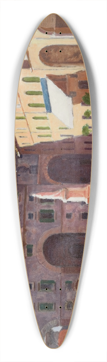 Aleksander Gierymski - Piazza di Dante in Verona 39.3 inch art pintail longboard deck