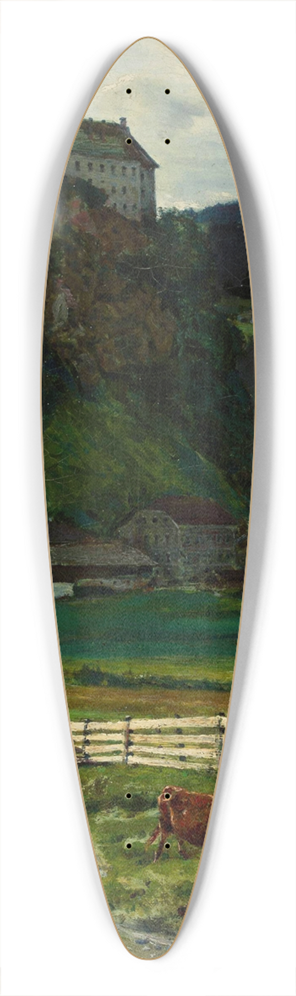 Aleksander Gierymski - View of the Kufstein Fortress vicinity 39.3 inch art pintail longboard deck