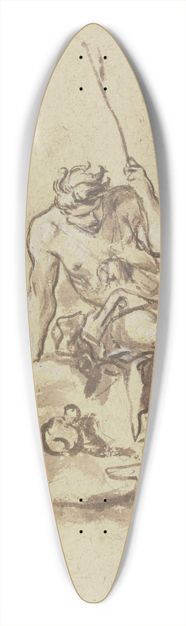 Alessandro Magnasco - Sitting shepherd 39.3 inch art pintail longboard deck