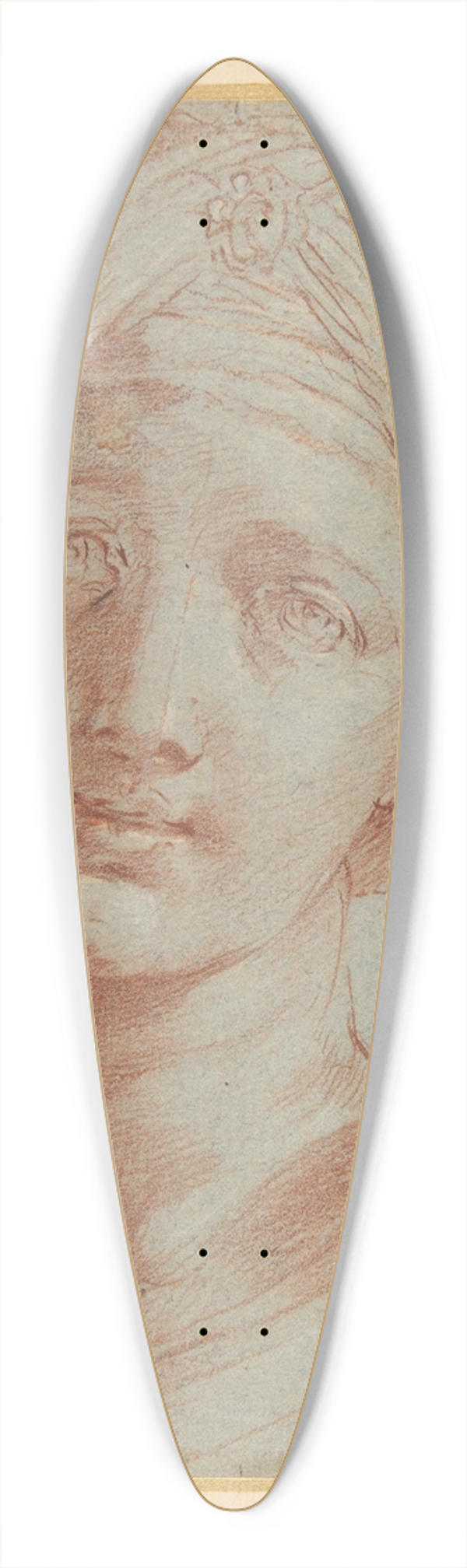 Alessandro Tiarini - Head of a Young Woman Wearing a Turban 39.3 inch art pintail longboard deck